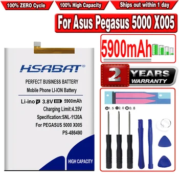 Аккумуляторы для мобильных телефонов HSABAT 5900mAh PS-486490 для Asus Pegasus 5000 X005 Battery + Номер для отслеживания