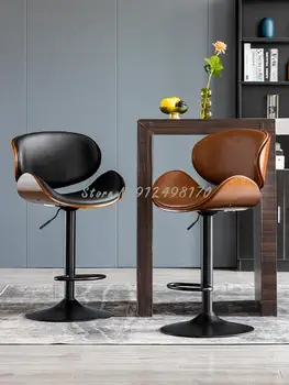 Американский барный кресельный подъемник, вращающийся барный стул, современный минималистичный высокий табурет, стул для домашней стойки регистрации, легкий роскошный барный стул