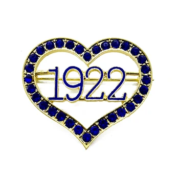 Американское женское женское общество SIGMA GAMMA RHO jewelry Heart 1922 Цифровая брошь-булавка со стразами