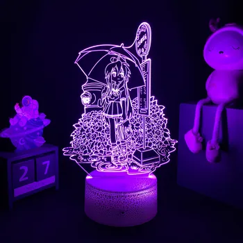 Аниме 3D Лампа Lucky Star Ночник для Декора Спальни Konata Lzumi Фигурка Дети Детский День Рождения Рождественский Подарок Манга Настольная Лампа