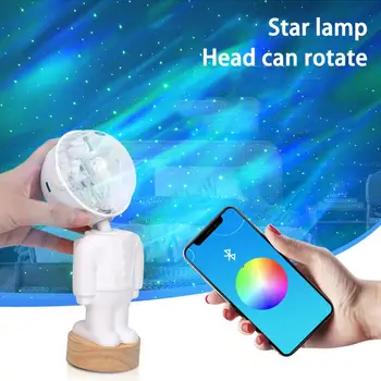 Астронавт Звездная Проекционная Лампа Galaxy Lamp Smart App Bluetooth Атмосферный Ночник Для Спальни Украшение Дома Подарок