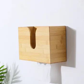Бамбуковая коробка для салфеток подвесного типа Японская Коробка для салфеток Коробка для туалетной бумаги Футляр для держателя салфеток из массива дерева Домашний Диспенсер для салфеток
