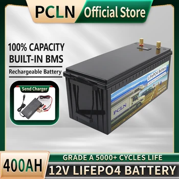 Батарея 12V LiFePO4 400Ah 300Ah 200Ah 150AH Встроенные Литий-Железо-Фосфатные Элементы BMS В Упаковке 5000 + Глубоких Циклов Для Гольф-Кара Solar