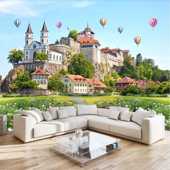бейбехан Пользовательские обои HD 3D Замок пейзажная живопись гостиная спальня ТВ фон стены детская комната 3D обои
