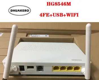 бесплатная доставка AB321 HG8546M GPON ONT ONU модем 4FE + USB + WIFI с 2 антеннами Терминал беспроводной интерфейс Английская Прошивка