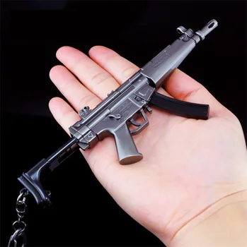 Брелок для ключей ToyTime 2023, модель мини-пистолета PUBG Battlegrounds, модель пистолета из сплава MP5 17 см для мальчиков, подарки на день рождения и Рождество