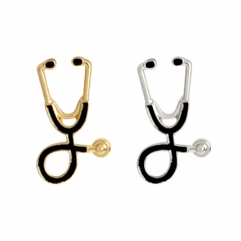 Брошь-стетоскоп, булавки, черный корсаж с воротником, подарок для врачей, медсестры, выпускной для студентов-медиков