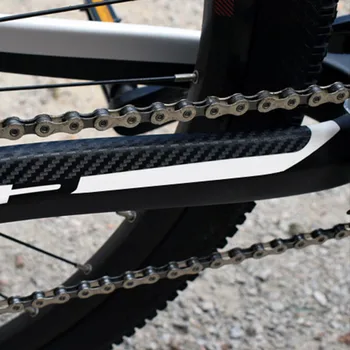 Велосипедная простыня с защитой от царапин Текстура из углеродного волокна Протектор рамы велосипеда MTB Велосипедная цепь Черные Прозрачные наклейки