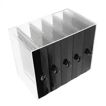Вертикальный держатель для сережек-гвоздиков Коробка-вешалка для сережек Прозрачная с 5 ящиками для браслета для брошей