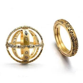 Винтажные кольца с астрономическими шарами для женщин и мужчин, Креативный комплекс, Вращающиеся кольца, меняющие космическую форму, Ювелирные изделия