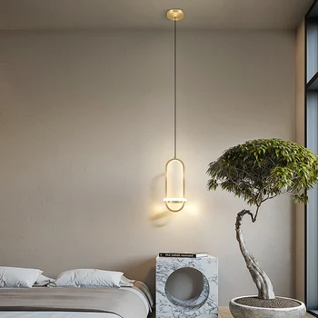 Высококачественная Скандинавская длинная люстра для гостиной Прикроватная тумбочка для спальни Простой светодиодный подвесной светильник для украшения дома