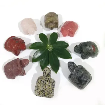 Высококачественные 2-дюймовые различные хрустальные черепахи ручной работы, полированные целебные драгоценные камни для декора NXT