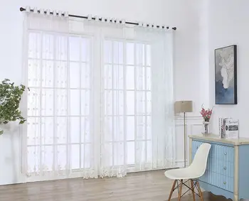 Высококачественные вышитые белые занавески для спальни, гостиной, вуалевые занавески для оконных штор
