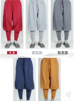 высококачественные летние хлопчатобумажные и льняные буддийские брюки для медитации budda lay, брюки дзен шаолиньских монахов, шаровары кунг-фу, синий/серый /красный
