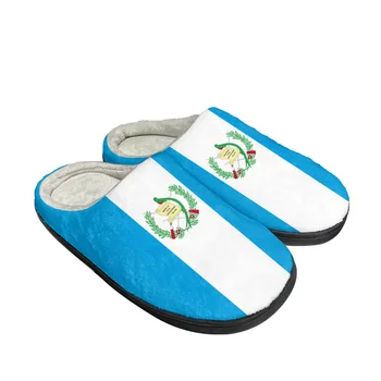 Гватемала, Флаг Гватемалы, Хлопчатобумажные Тапочки на заказ, Мужские и женские Последние Сандалии, Плюшевые домашние теплые туфли для спальни, Термоботинки