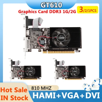 Графическая видеокарта GT610 810 МГц DDR3 1 ГБ Компьютерная видеокарта с портом HD VGA DVI 1800 МГц Аксессуары для настольных компьютерных игр