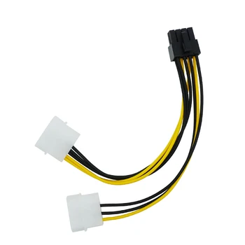 Двойной 4-контактный кабель питания Molex IDE к 8-контактному кабелю PCI Express Адаптер PCI Express Шнур питания видеокарты