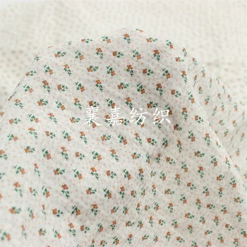 Двухслойный хлопковый марлевый креп с мелким цветочным рисунком, детская одежда и женская одежда, аксессуары для шитья платьев