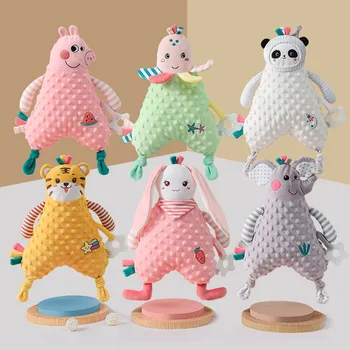 Детская плюшевая мягкая игрушка, мультяшное успокаивающее полотенце, одеяло для защиты животных, успокаивающая кукла для новорожденных, Успокаивающие игрушки для сна