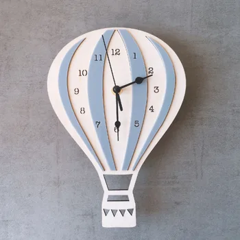 Детские мультяшные часы с воздушным шаром в скандинавском стиле, Немой звук, Настенные часы в комнате, Уникальные подарки, украшения для дома, Серый