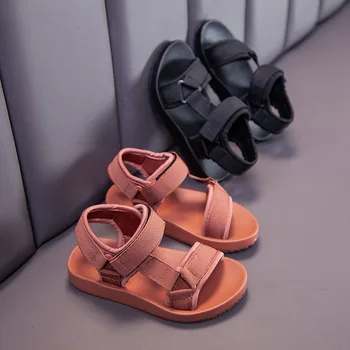 Детские сандалии 2023, летняя новинка, Корейская версия сандалий для девочек, модная пляжная обувь на мягкой подошве для мальчиков начальной школы