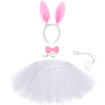 Детские юбки с белым пасхальным кроликом для девочки, костюм кролика для малышей, комплект для детского дня рождения, праздничный танцевальный наряд