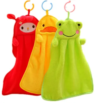 Детское мягкое плюшевое банное полотенце для детской комнаты, полотенце для рук с мультяшными животными, подвесное купальное полотенце для детской ванной комнаты