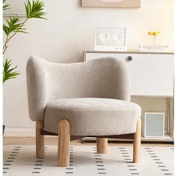 Диван-кресло из скандинавской бытовой ткани, балкон, спинка кресла для ленивого отдыха, гостиная, одноместный стул из массива дерева