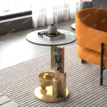 Дизайн Современный журнальный столик для хранения Уникальный металлический журнальный столик из нержавеющей стали Минималистичный Nuebles Auxiliares Мебель для дома