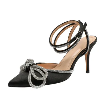 Дизайнерские женские босоножки на высоком тонком каблуке с бриллиантами, роскошные вечерние римские туфли, женские модельные туфли Zapatillas Mujer