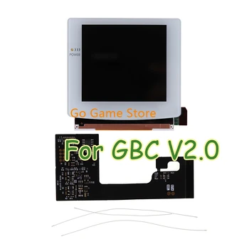 Для Gameboy Color GBC, ретро пиксельный IPS-дисплей, ЖК-экран, комплект V2.0, панель дисплея с подсветкой и объектив регулируются