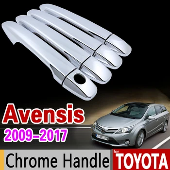 для Toyota Avensis 2009-2017 Хромированная накладка на ручку T270 2010 2011 2012 2013 2014 2015 2016 Аксессуары наклейка для стайлинга автомобилей