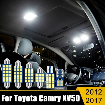 Для Toyota Camry 50 XV50 2012 2013 2014 2015 2016 2017 7 шт. автомобильные светодиодные внутренние купольные лампы для чтения, зеркала для туалетного столика, лампы для багажника