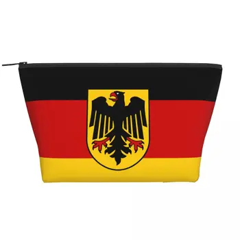 Дорожная сумка для туалетных принадлежностей с флагом Германии Kawaii, женская Немецкая патриотическая косметичка для макияжа, Набор для хранения косметики