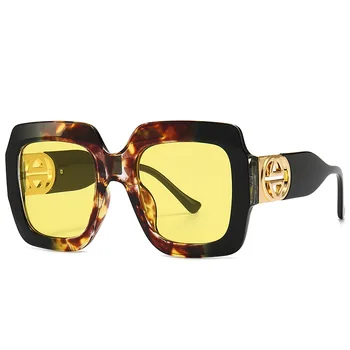 Европейские и американские квадратные женские солнцезащитные очки в европейском и американском стиле уличного бренда Chaopai в большой оправе