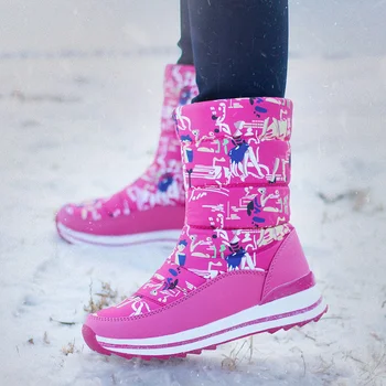 Женские зимние ботинки, Новые водонепроницаемые зимние ботинки на платформе для женщин, утолщенная противоскользящая плюшевая Повседневная хлопковая обувь Botas Para Hombre