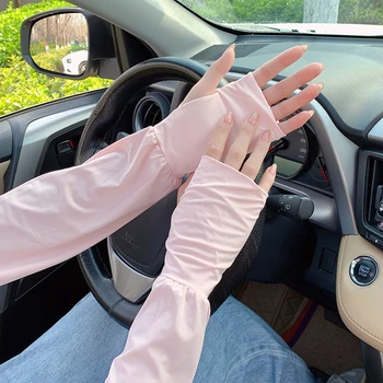 Женские летние перчатки Ice Sleeve для вождения, нарукавники для защиты от солнца, свободные дышащие нарукавники для защиты от ультрафиолета на открытом воздухе