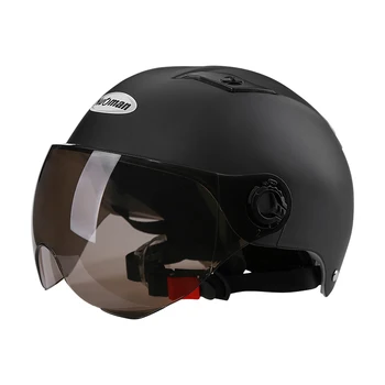 Женские Мужские мотоциклетные шлемы для взрослых с электроприводом, полушлем для мотороллера, аварийный шлем для мотобайка, солнцезащитный козырек от солнца