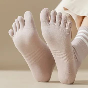 Женские носки с пятью пальцами, женские тапочки, носок с невидимым носком, однотонный забавный носок с забавным носком, женские короткие носки для занятий спортом и фитнесом