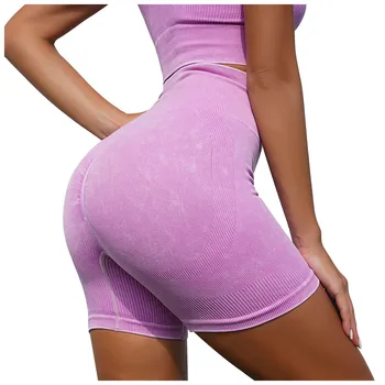 Женские трехточечные шорты для йоги с градиентом, шорты для йоги Для женщин, сексуальные шорты для бега, спортивные