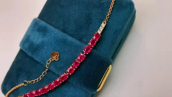Женский браслет из стерлингового серебра S925 пробы с натуральным рубином, ювелирные изделия из натуральных драгоценных камней, женский роскошный Рождественский браслет для женщин