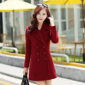 Женское весенне-осеннее модное шерстяное пальто 2023 года, Новая Женская Корейская версия шерстяной куртки средней длины slim Joker