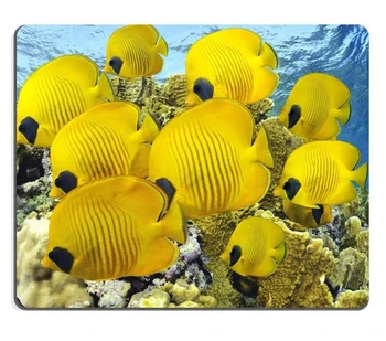 Животные Рыбы Коралловый Риф Дикая Природа Океан Желтое Подводное Море Коврики Для Мыши По Индивидуальному Заказу Коврик Для Мыши Милая Игровая Мышь