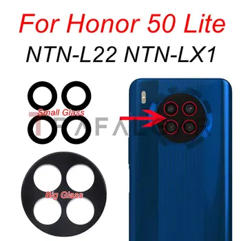 Задняя Стеклянная крышка объектива камеры заднего вида для Huawei Honor 50 Lite Запасные части с клейкой наклейкой NTN-L22 NTN-LX1