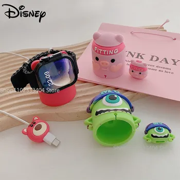 Защитная крышка зарядного устройства Apple Watch Disney Mickey Minnie Stitch для часов серии Watch 2/3/4/5/6/7 с магнитным проводом быстрой зарядки Type-C
