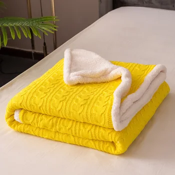 Зимнее теплое утепленное флисовое одеяло из домашнего кашемира Ягненка, детские одеяла, клетчатый чехол