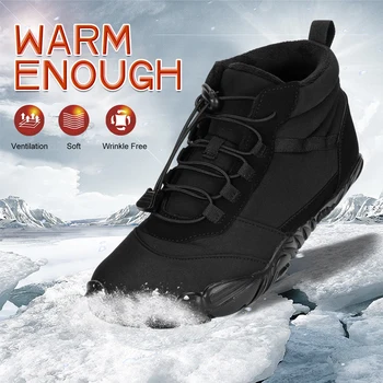 Зимняя теплая обувь для бега босиком, Женская Мужская резиновая обувь для бега, водонепроницаемая, нескользящая, дышащая для прогулок на свежем воздухе