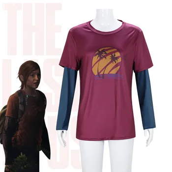 Игра The Last of Us Элли Косплей шоу костюмов Элли Блузка Топ платье 3D принт Винтажная футболка с длинными рукавами для девочек Аниме на Хэллоуин