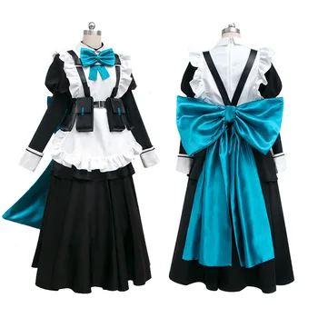 Игровой синий архив Asuma Toki Косплей Женская униформа горничной в стиле Лолиты, длинное платье, костюм с бантом в виде бронированного орнамента, карнавальный костюм