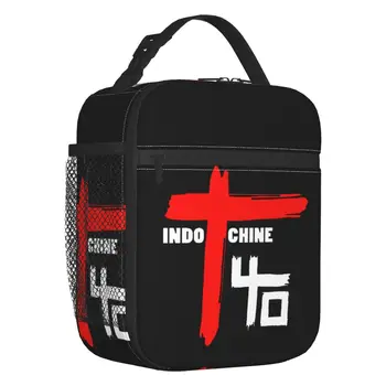 Индокитайский логотип, поп-рок, Термоизолированная сумка для ланча, Женский Переносной контейнер для ланча, школьный Офис, Уличная коробка для еды